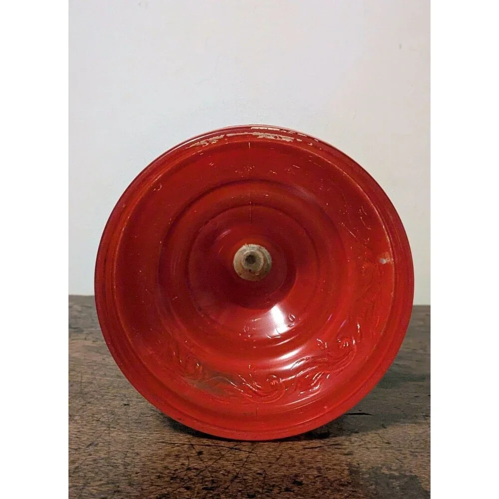 Vintage Red Frosted Glass Kerosene Oil Lamp Cold Painted Floral with Chimney 18